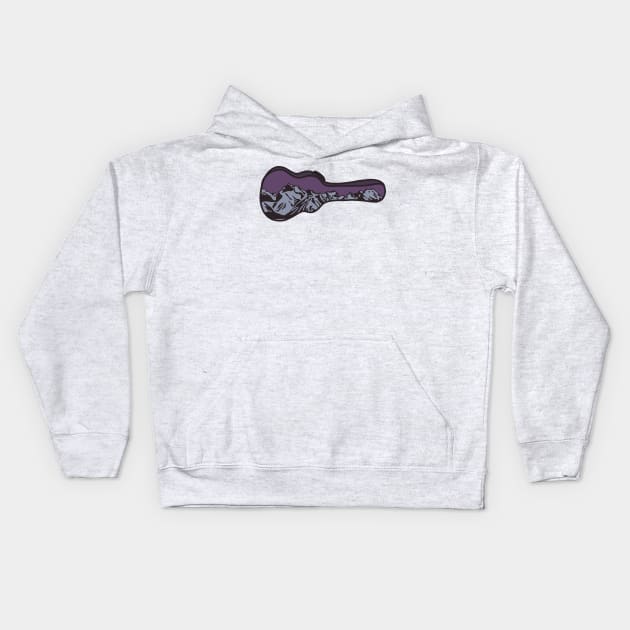 Purple Mountains Guitar Case Kids Hoodie by theaspenridge